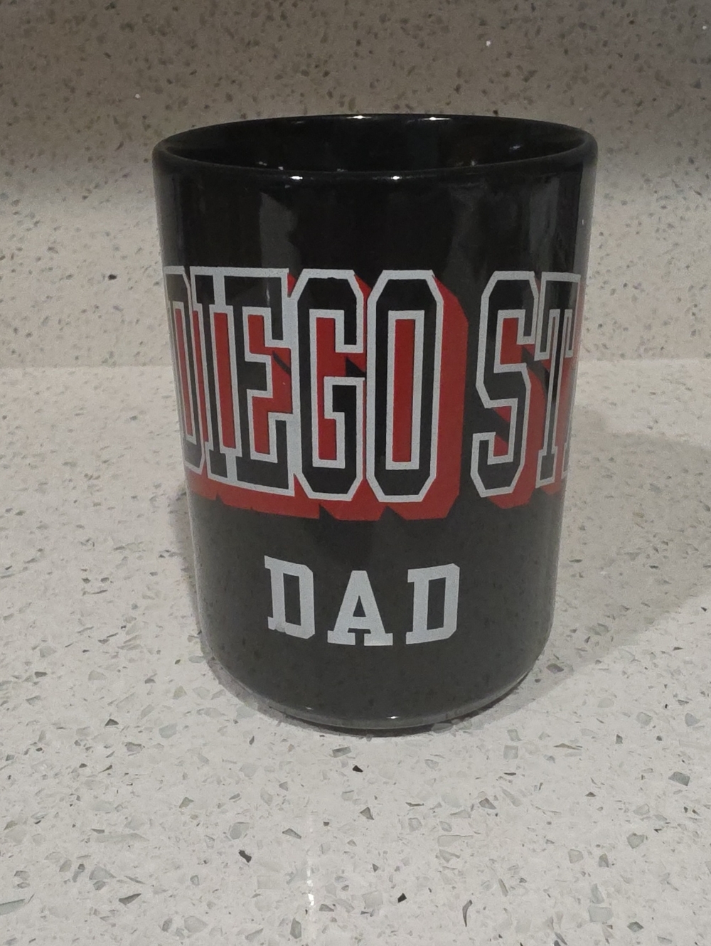 San Diego State University DAD Mug, 15 Oz, Black Ceramic, SDSU Aztec